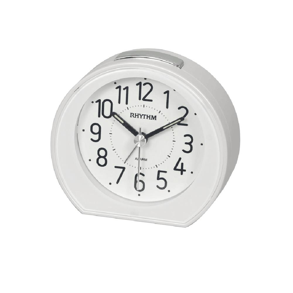 นาฬิกาตั้งโต๊ะพลาสติก RHYTHM CRE897NR03 3 นิ้ว สีขาว