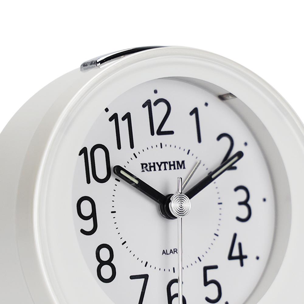นาฬิกาตั้งโต๊ะพลาสติก RHYTHM CRE897NR03 3 นิ้ว สีขาว