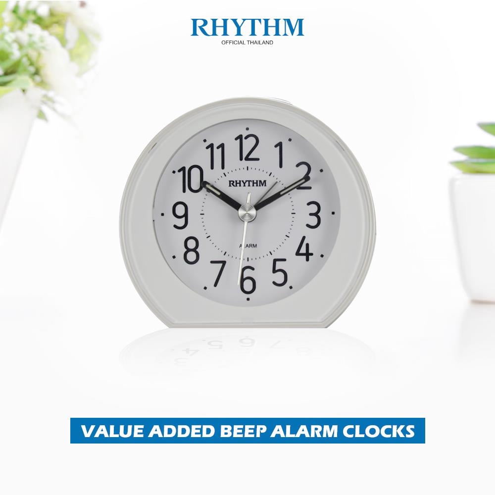 นาฬิกาตั้งโต๊ะพลาสติก RHYTHM CRE897NR03 3 นิ้ว สีขาว