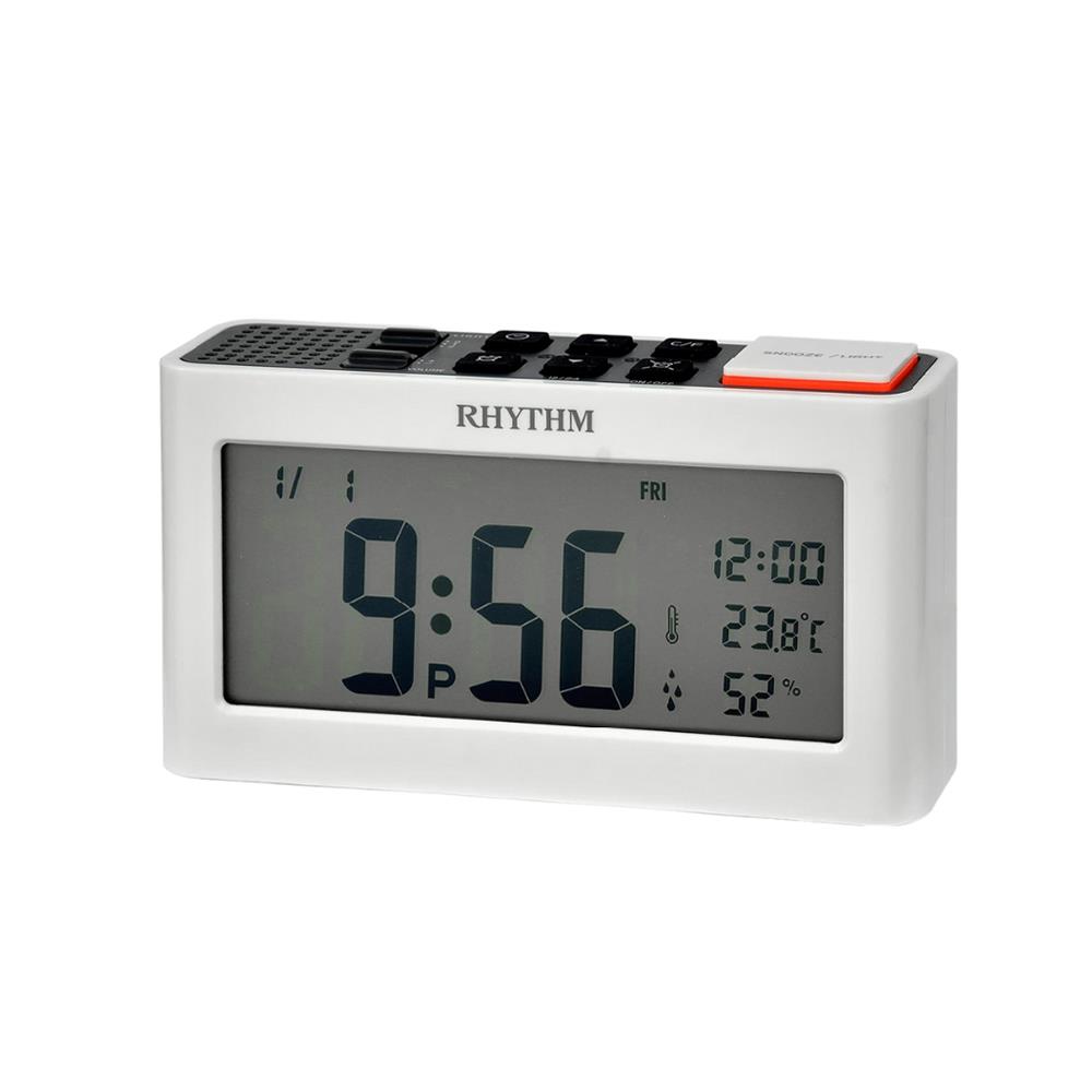 นาฬิกาดิจิทัล LED RHYTHM LCT101NR03 6X3 นิ้ว สีขาว