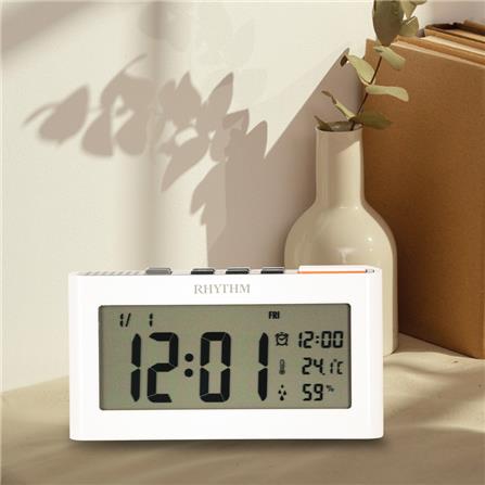 นาฬิกาดิจิทัล LED RHYTHM LCT101NR03 6X3 นิ้ว สีขาว_4