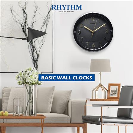 นาฬิกาแขวน RHYTHM CMG434NR02 11 นิ้ว สีดำ/ทอง_3