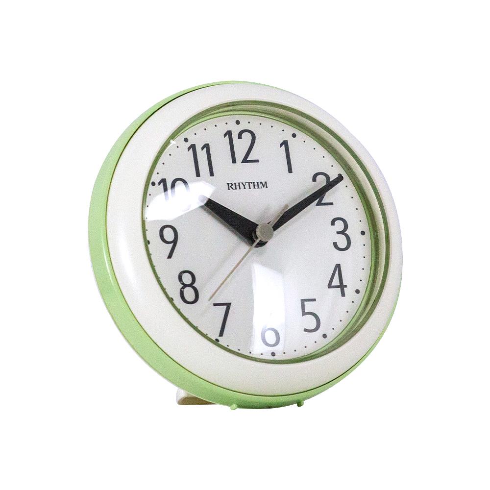 นาฬิกาแขวนพลาสติก RHYTHM 4KG711WR05 4.5 นิ้ว สีขาว/เขียว