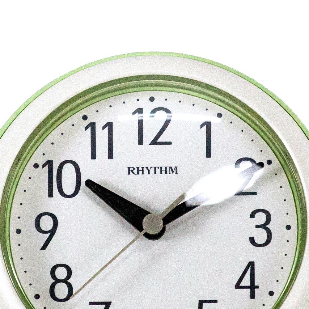 นาฬิกาแขวนพลาสติก RHYTHM 4KG711WR05 4.5 นิ้ว สีขาว/เขียว