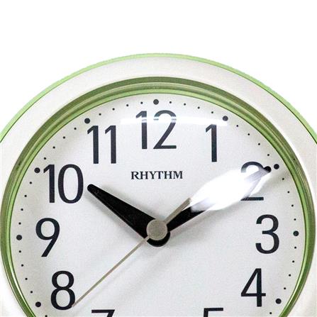 นาฬิกาแขวนพลาสติก RHYTHM 4KG711WR05 4.5 นิ้ว สีขาว/เขียว_2