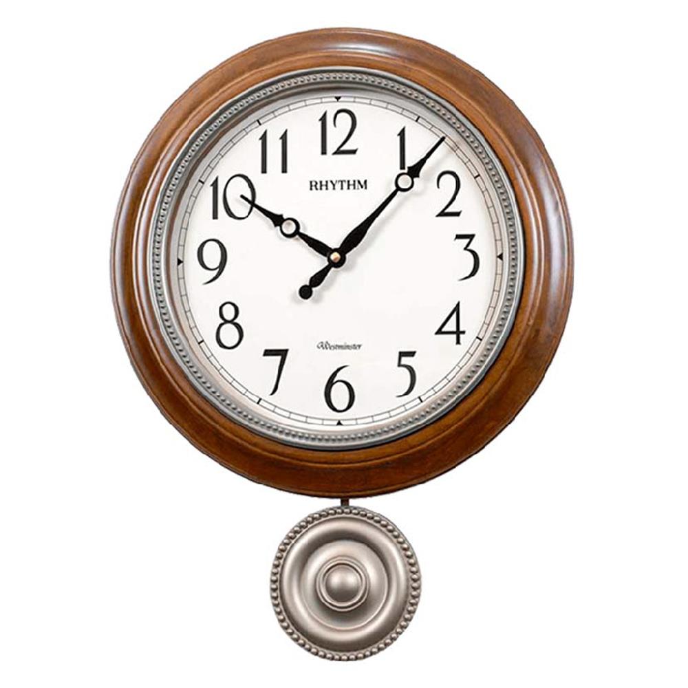 นาฬิกาแขวน RHYTHM CMJ549NR06 19X14.5 นิ้ว สีน้ำตาล