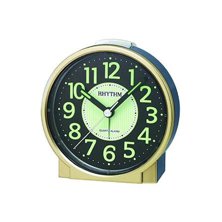 นาฬิกาตั้งโต๊ะพลาสติก RHYTHM CRE225NR18 3x3 นิ้ว สีทอง