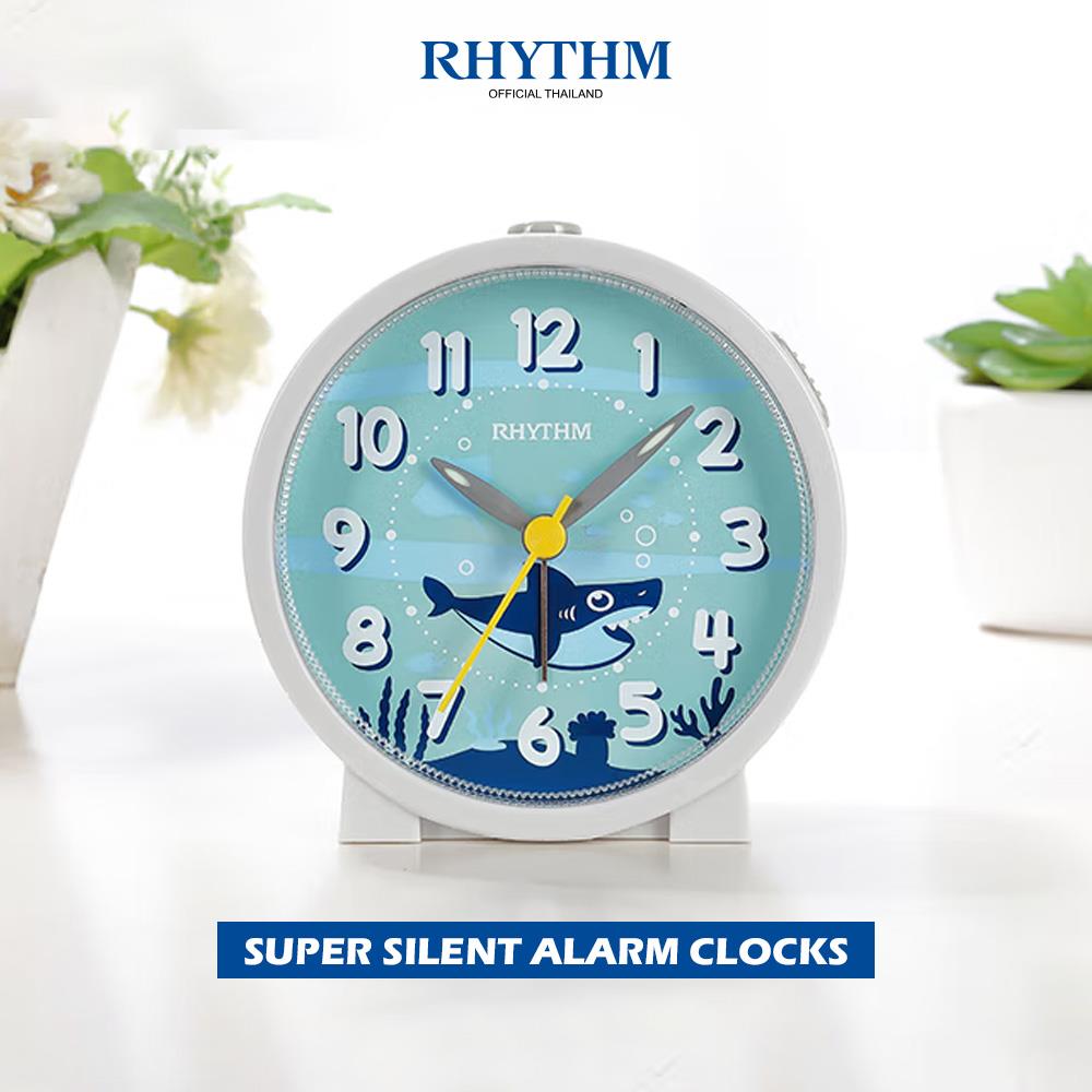 นาฬิกาตั้งโต๊ะ RHYTHM CRE306NR03 3.5 นิ้ว สีขาว/ฟ้า