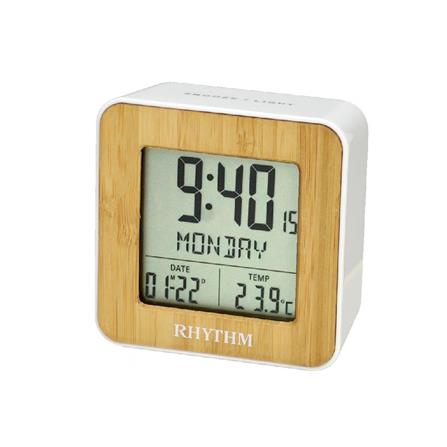 นาฬิกาตั้งโต๊ะดิจิทัล RHYTHM LCT085NR03 2.5X2.5 นิ้ว สีขาว_0