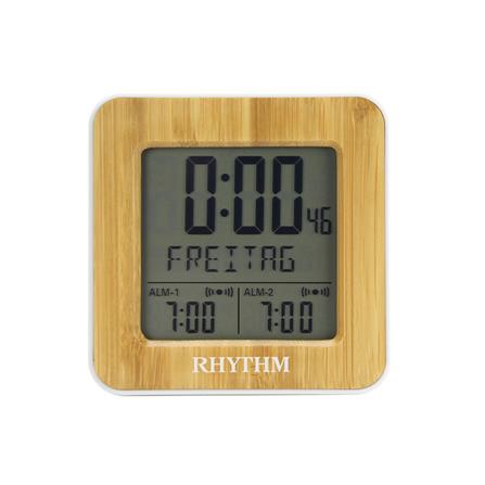 นาฬิกาตั้งโต๊ะดิจิทัล RHYTHM LCT085NR03 2.5X2.5 นิ้ว สีขาว_1
