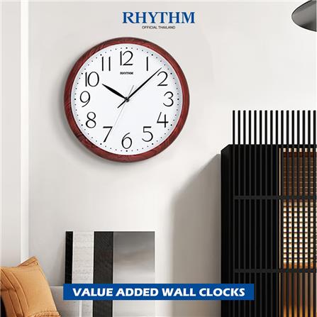 นาฬิกาแขวนไม้ RHYTHM CMG578NR06 12.5 นิ้ว สีน้ำตาล_3