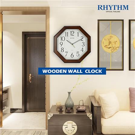 นาฬิกาแขวนไม้ RHYTHM CMG944NR06 11 นิ้ว สีน้ำตาล_3
