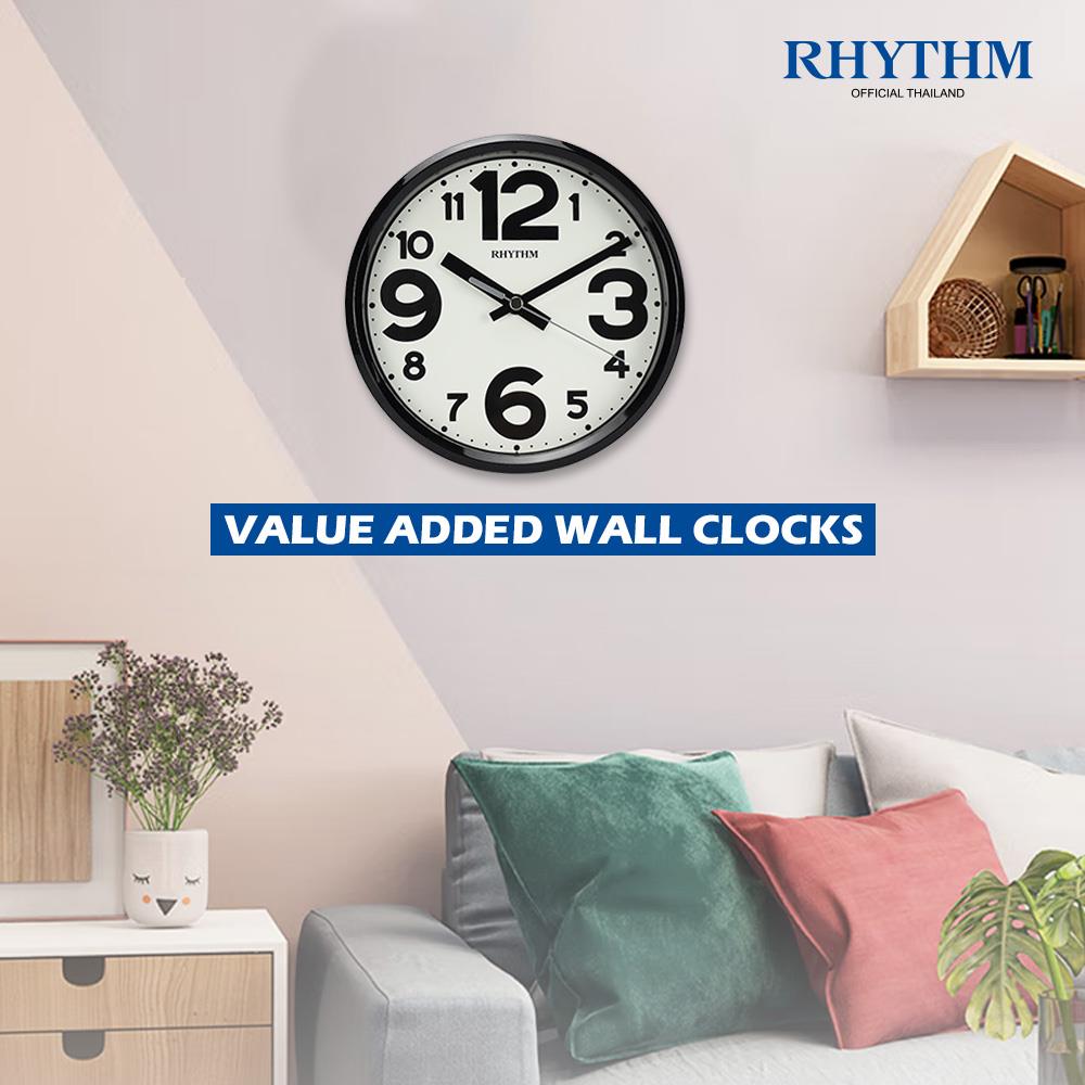 นาฬิกาแขวน RHYTHM CMG890GR02 7 นิ้ว สีดำ