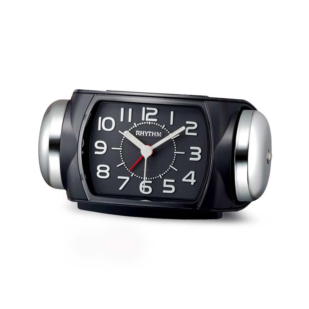 นาฬิกาตั้งโต๊ะพลาสติก RHYTHM 8RA647SR02 3X6 นิ้ว สีดำ