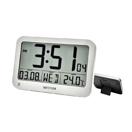 นาฬิกาตั้งโต๊ะดิจิทัล RHYTHM LCT084NR19 8.5X5.5 นิ้ว สีเงิน_3