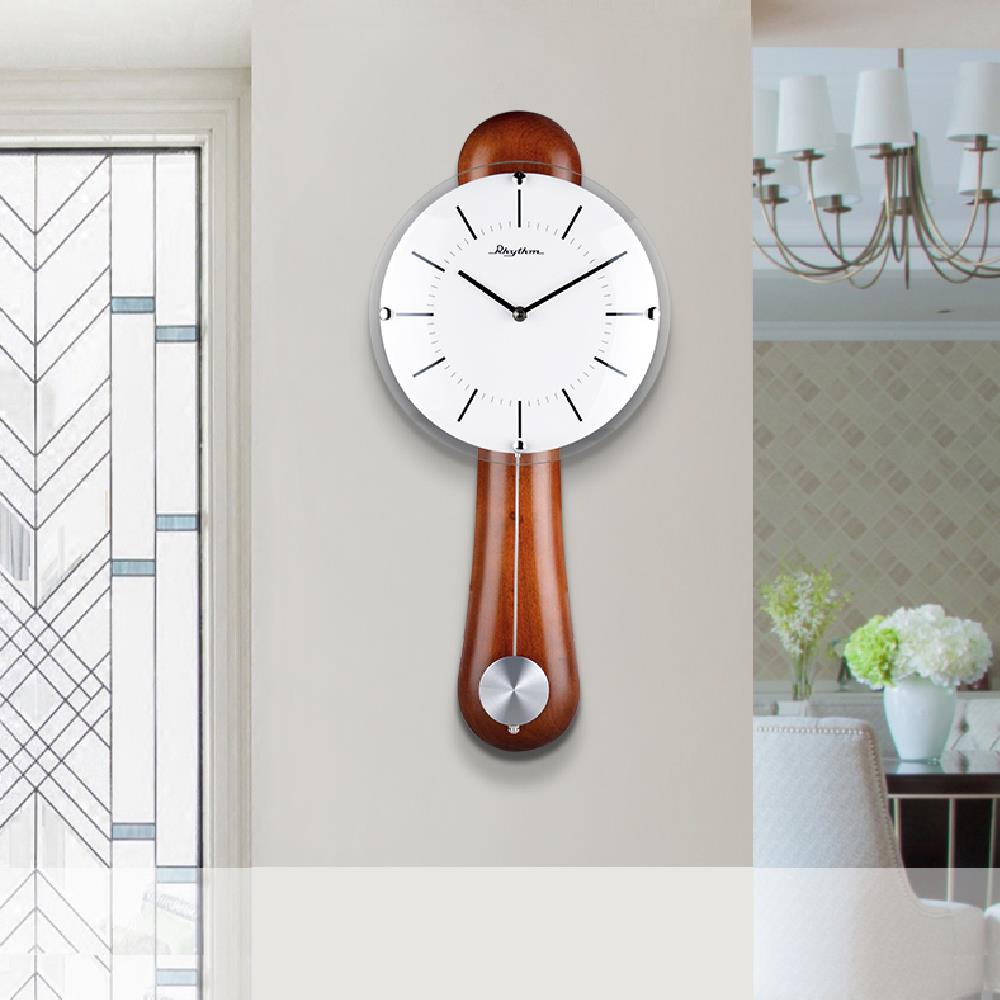 นาฬิกาแขวนไม้ RHYTHM CMP525NR06 8.5X19.5 นิ้ว สีน้ำตาล