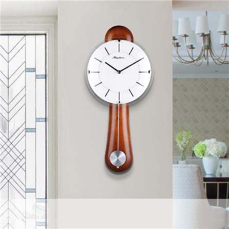 นาฬิกาแขวนไม้ RHYTHM CMP525NR06 8.5X19.5 นิ้ว สีน้ำตาล_3