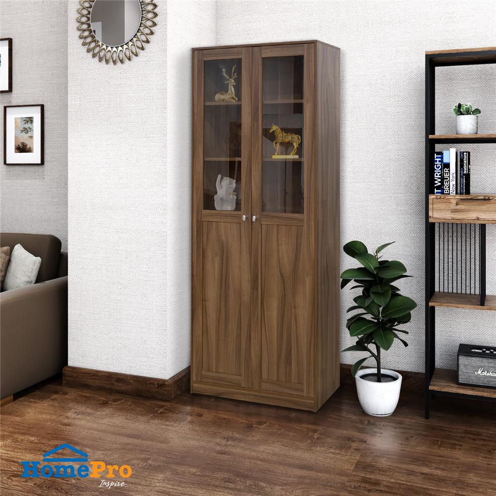 ตู้โชว์ 2 บานเปิด FURDINI COLIN สีวอลนัท