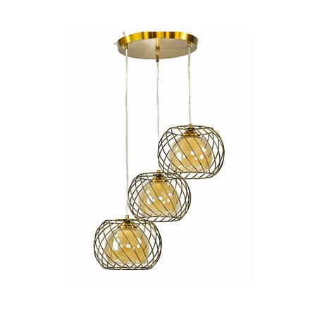 ไฟช่อ SUCCESS CD7673/3 สีน้ำตาล/ทอง 3 หัว_0