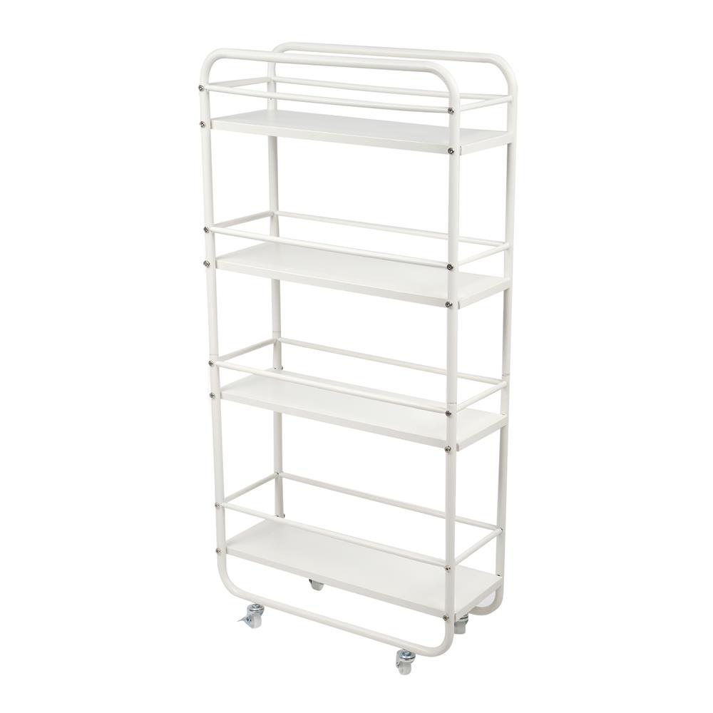 ชั้นวางของแคบ 4 ชั้น มีล้อ STACKO TIDY 50x20x106 ซม. สีขาว