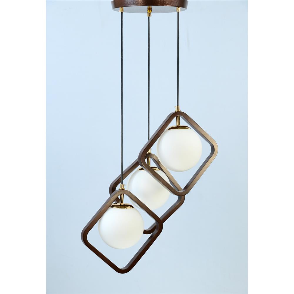 ไฟช่อ SUCCESS CD8736/3 สีขาว/ทอง/น้ำตาล 3 หัว