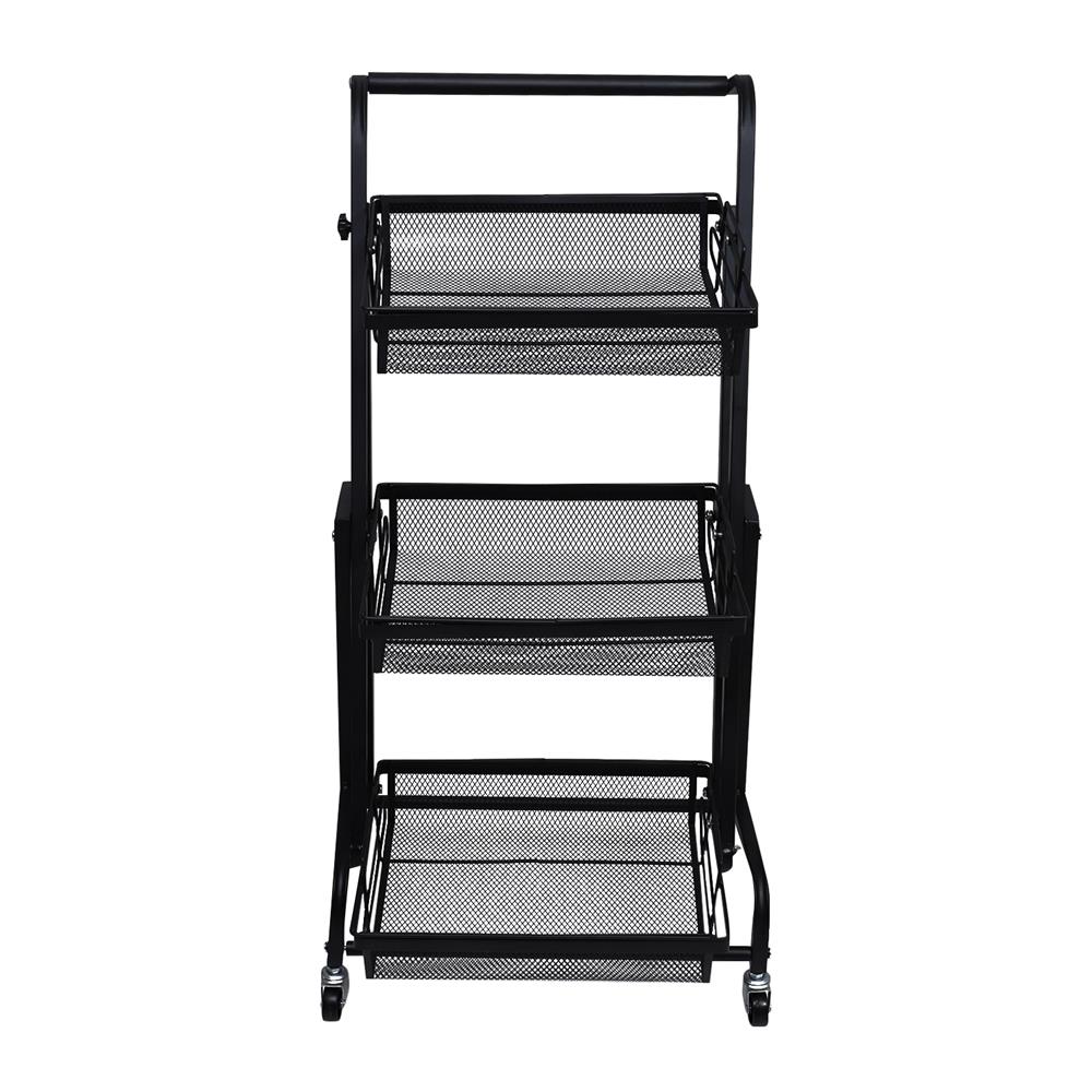 ชั้นวางของ 3 ชั้น ปรับเอนได้ มีล้อ STACKO COMFY 44x30x94.5 ซม. สีดำ