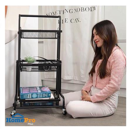 ชั้นวางของ 3 ชั้น ปรับเอนได้ มีล้อ STACKO COMFY 44x30x94.5 ซม. สีดำ_7