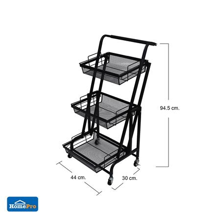 ชั้นวางของ 3 ชั้น ปรับเอนได้ มีล้อ STACKO COMFY 44x30x94.5 ซม. สีดำ_10