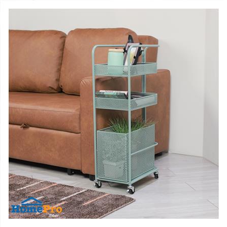 ชั้นวางของ 3 ชั้น มีล้อ STACKO GRACE 40x24x85 ซม. สีเขียว_4