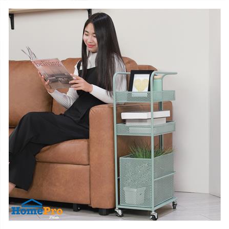 ชั้นวางของ 3 ชั้น มีล้อ STACKO GRACE 40x24x85 ซม. สีเขียว_5