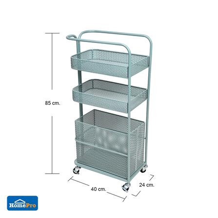 ชั้นวางของ 3 ชั้น มีล้อ STACKO GRACE 40x24x85 ซม. สีเขียว_7
