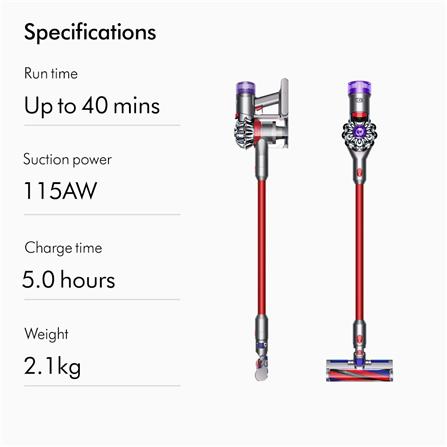 เครื่องดูดฝุ่นแบบด้าม DYSON SV10K V8 SLIM FLUFFY IRON / SPRAYED NICKEL / RED_11