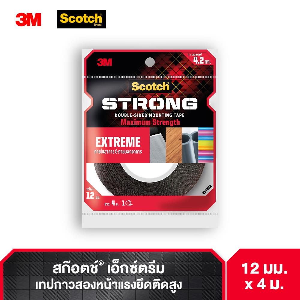 เทปกาว 2 หน้า ชนิดแรงยึดสูง 3M 12 มม. x 4 ม.