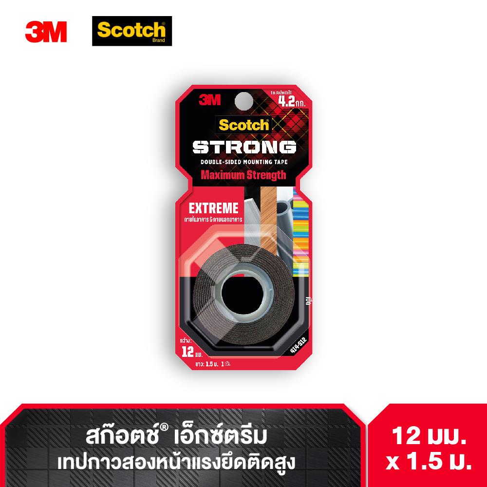 เทปกาว 2 หน้า ชนิดแรงยึดสูง 3M 12 มม. x 1.5 ม.