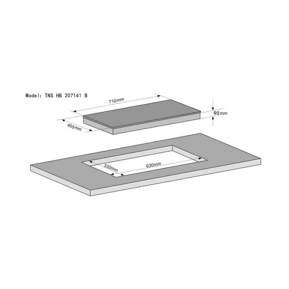เตาฝังแก๊ส TECNOSTAR HB 207141B 70 ซม.