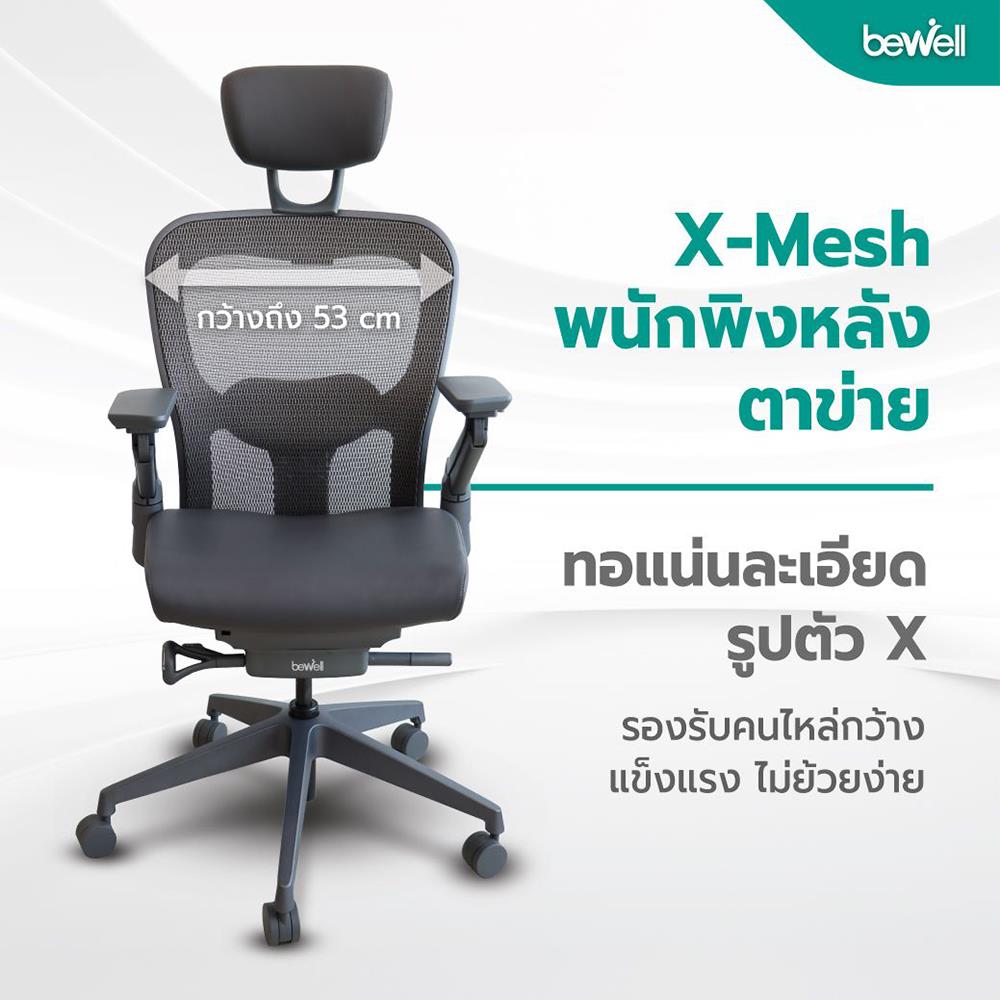 เก้าอี้เพื่อสุขภาพ BEWELL G099191 ENCLOSE สีเทาเข้ม