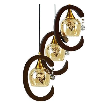 ไฟช่อ SUCCESS CD8765/3 แก้ว/โลหะ สีน้ำตาล/ดำ/ทอง 3 หัว_1