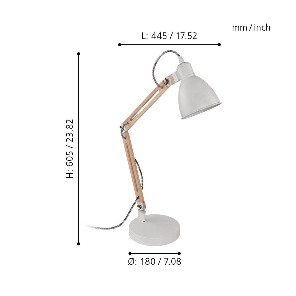 ไฟอ่านหนังสือ EGLO TORANA 1 โลหะ/ไม้ สีขาว