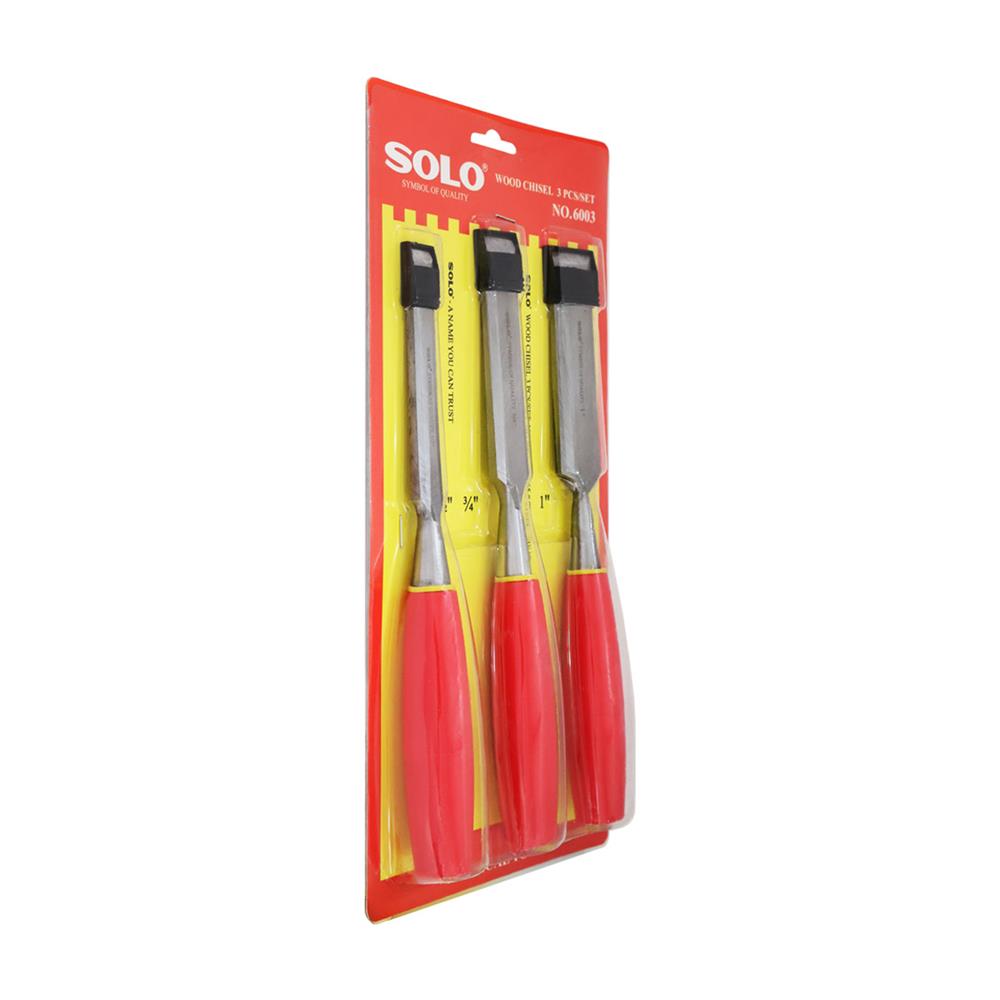 สิ่วช่างไม้ ด้ามพลาสติก SOLO 6003 (แพ็ก 3 ชิ้น)