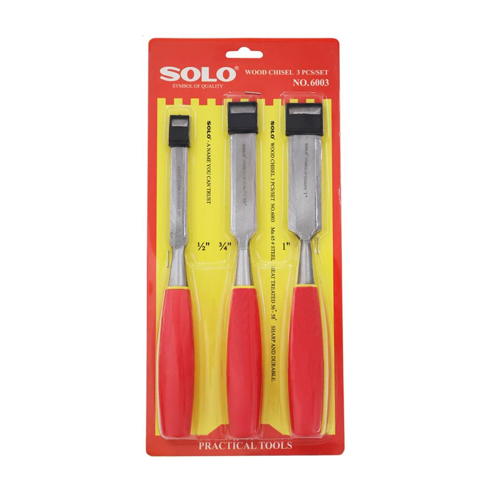 สิ่วช่างไม้ ด้ามพลาสติก SOLO 6003 (แพ็ก 3 ชิ้น)