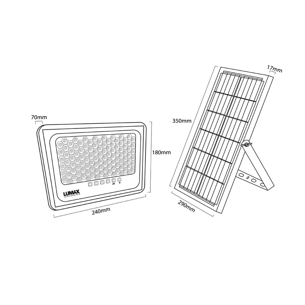 สปอตไลท์ SOLAR LUMAX 58-L0014 100 วัตต์ DAYLIGHT สีดำ