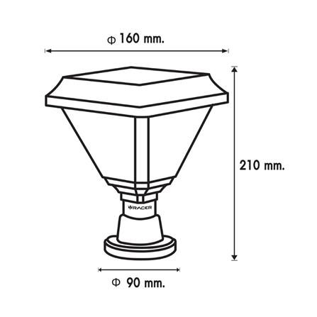 ไฟหัวเสา SOLAR RACER POSTTOP CARNIVAL 1 3 วัตต์ DAYLIGHT/COOL WHITE/WARM WHITE/RGB สีดำ_6