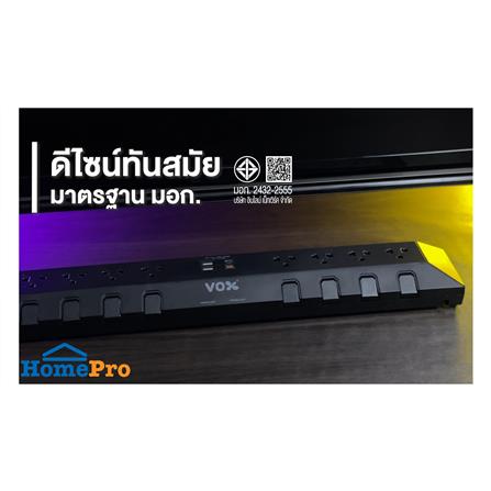 รางปลั๊ก STUDIO 8 ช่อง 8 สวิตซ์ 2 USB 2 TYPE-C 20 วัตต์ VOX F5ST3-DO02-8831 ความยาว 3 เมตร สีดำ_4