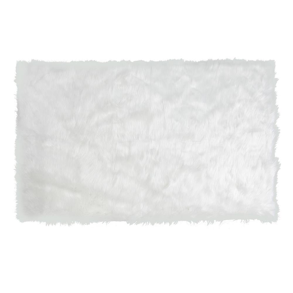 พรมขนแกะเทียม HOME LIVING STYLE 100X180 ซม. สีขาว
