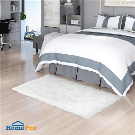 พรมขนแกะเทียม HOME LIVING STYLE 100X180 ซม. สีขาว_6