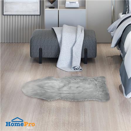 พรมขนแกะเทียม HOME LIVING STYLE 60X90 ซม. สีเทา_4