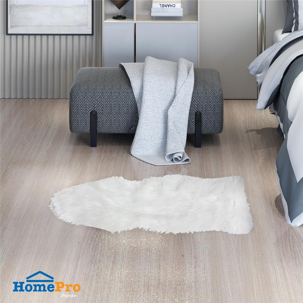 พรมขนแกะเทียม HOME LIVING STYLE 60X90 ซม. สีขาว