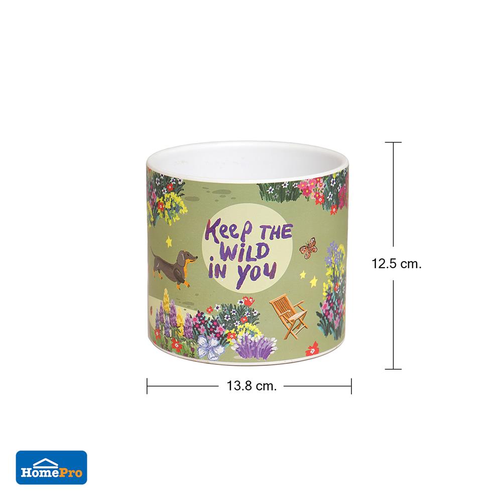 กระถางดินเผา SPRING JEEP 13.8 ซม. สีเขียว