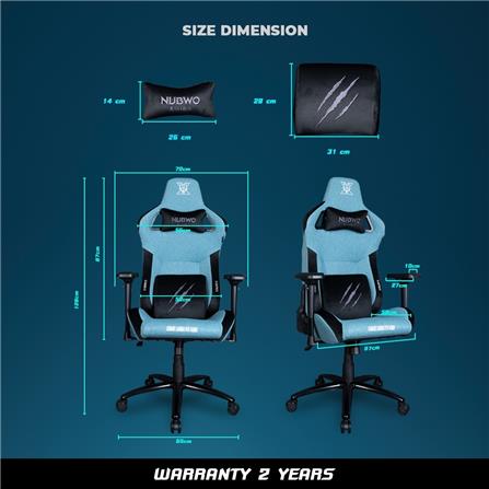 เก้าอี้เกมมิ่ง NUBWO NBCH-X116 สีเทา_4