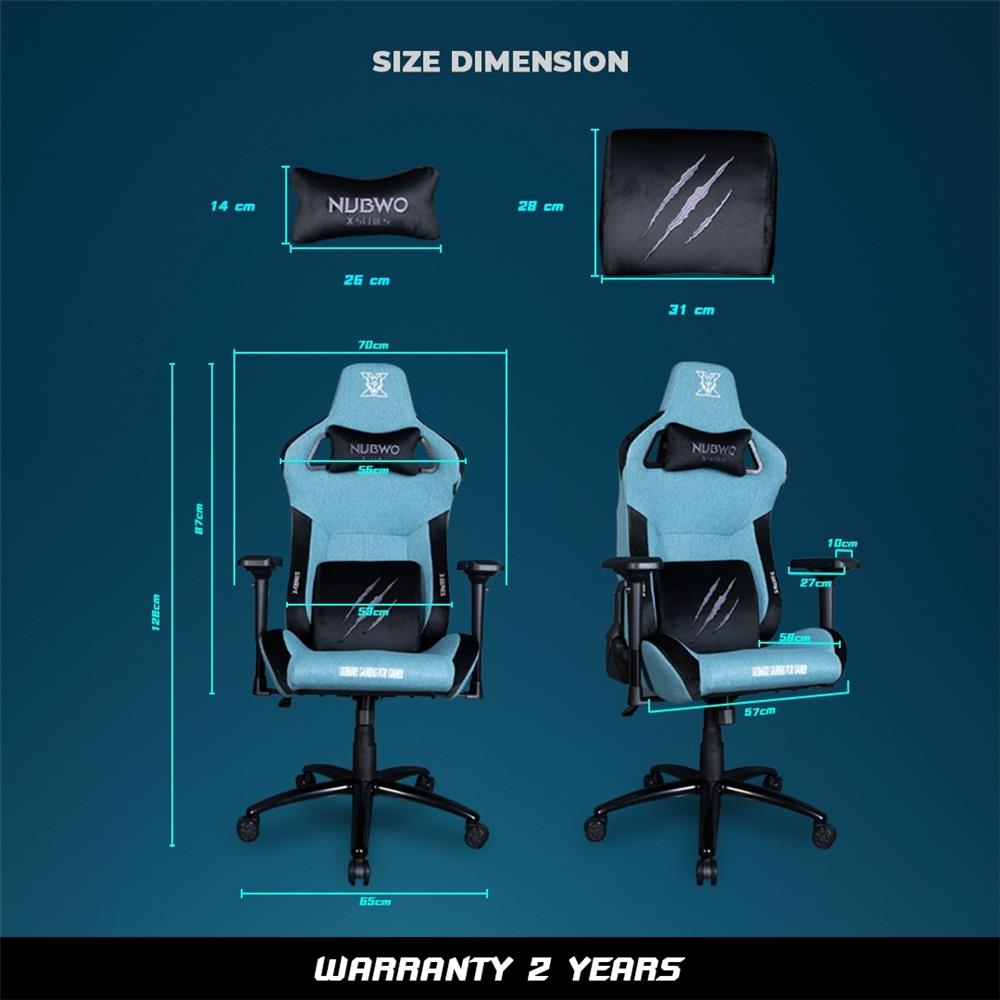 เก้าอี้เกมมิ่ง NUBWO NBCH-X116 สีฟ้า